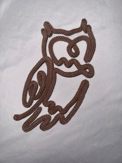 READY TO SHIP Handmade Owl Knitted Wire Wall Art - Woodland Theme Nursery Decor