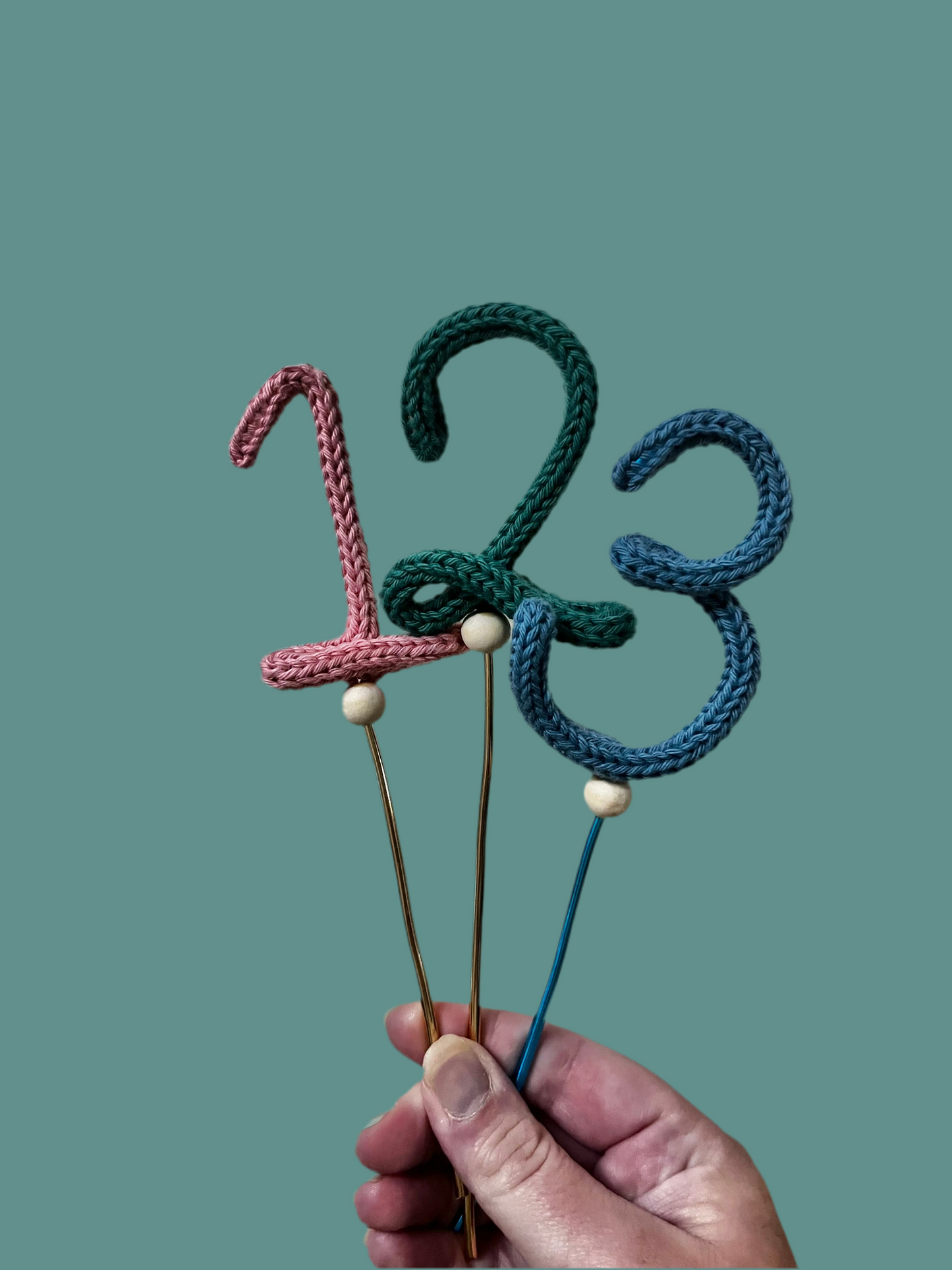 Handmade Knitted Wire Number Cake Topper - Unique Birthday Decor