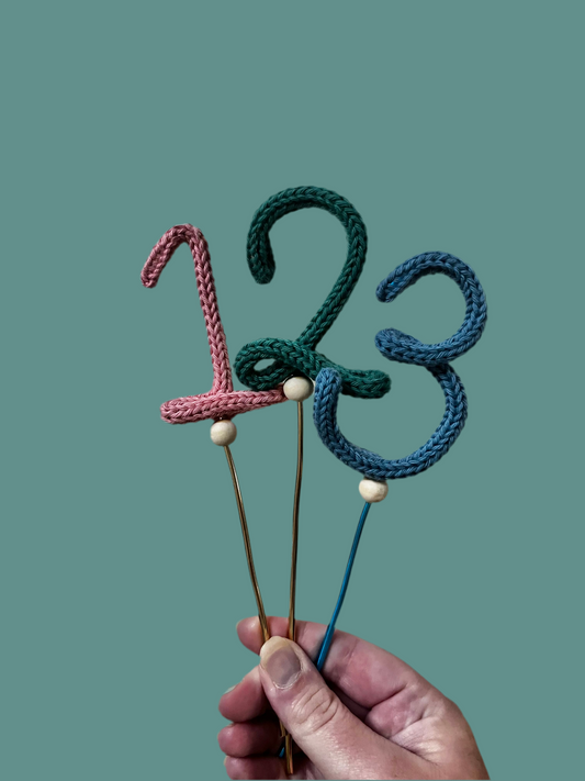 Knitted Wire Number Cake Topper