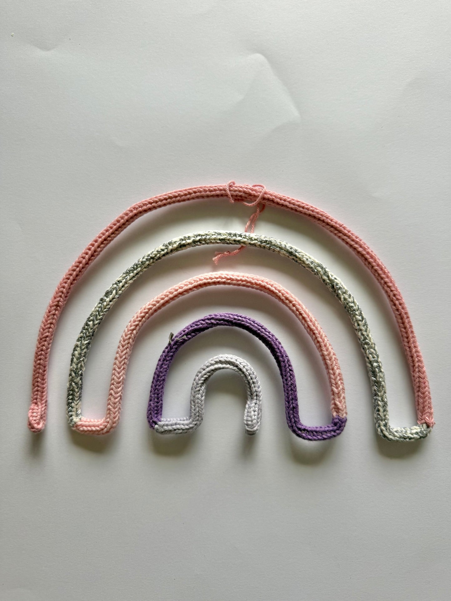 READY TO SHIP Handmade Rainbow Custom Knitted Wire Wall Art - Custom Nursery Decor