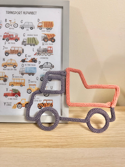 Knitted Wire Dump Truck Wall Decor | Custom Construction Nursery Art