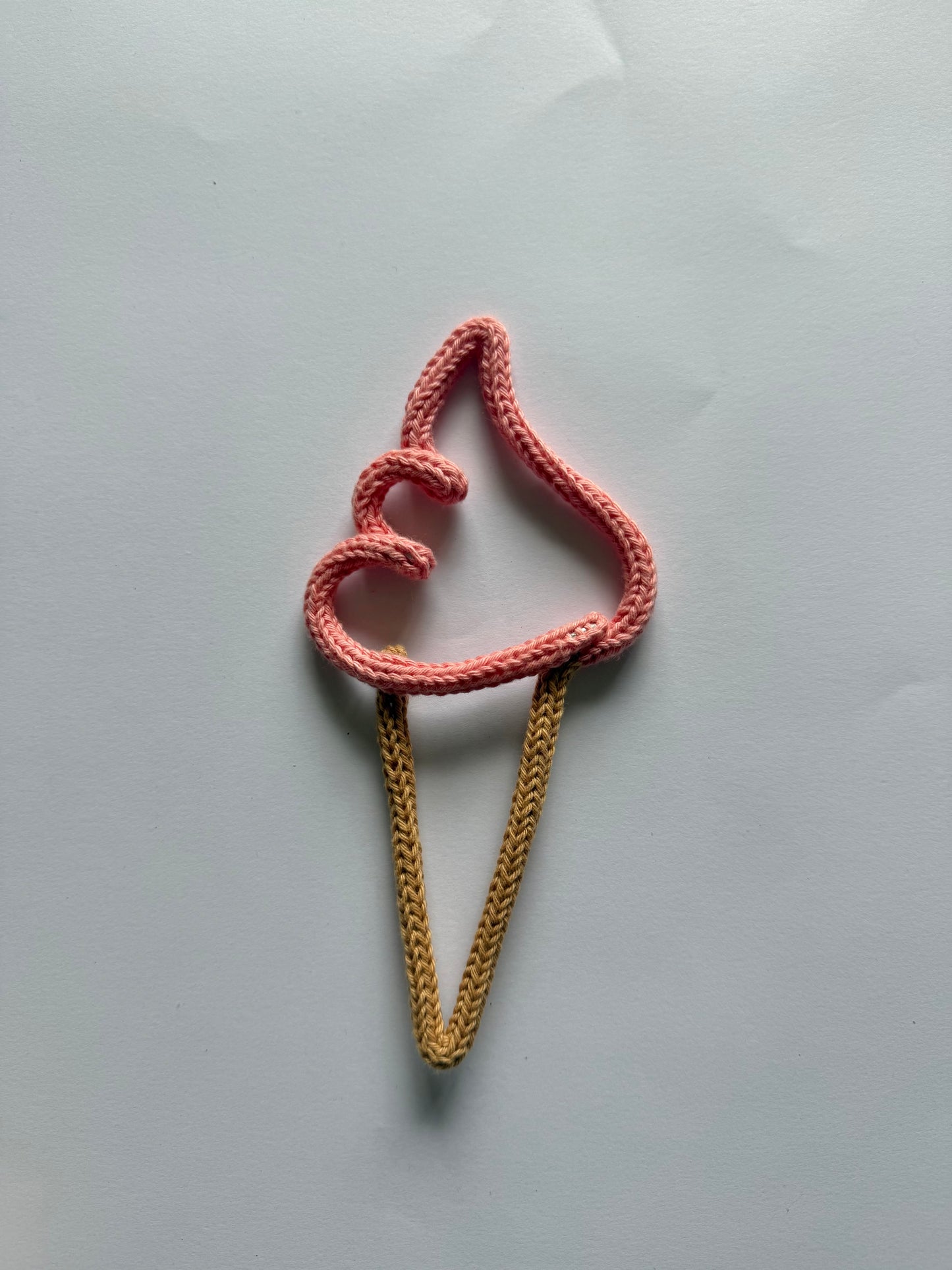 READY TO SHIP Handmade Ice Cream Custom Knitted Wire Art - Summer Theme Kid’s & Nursery Decor
