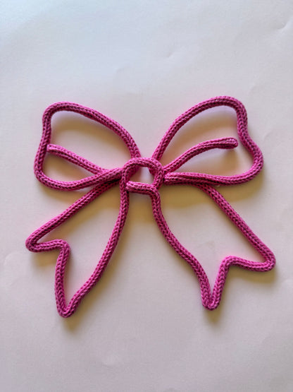 Luxe Tail Cotton Bow - Handmade Knitted Wire Decor