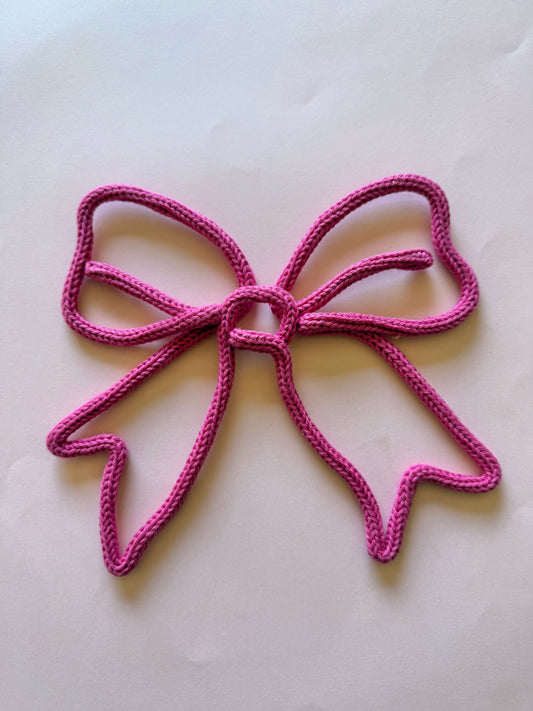 Luxe Tail Cotton Bow - Handmade Knitted Wire Decor