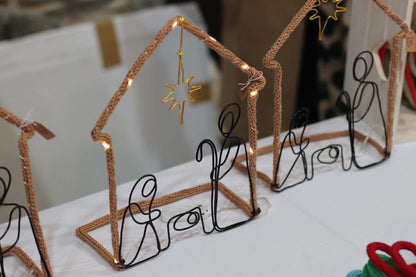 Starry Knit Nativity - Handmade Christmas Decor with Fairy Lights