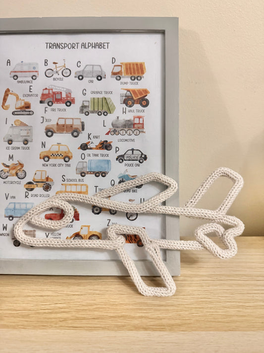 Knitted Wire Aeroplane Wall Decor | Custom Plane Nursery Art