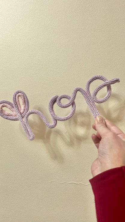 “HOP” Knitted Wire Word – Bunny Ears Easter Decoration