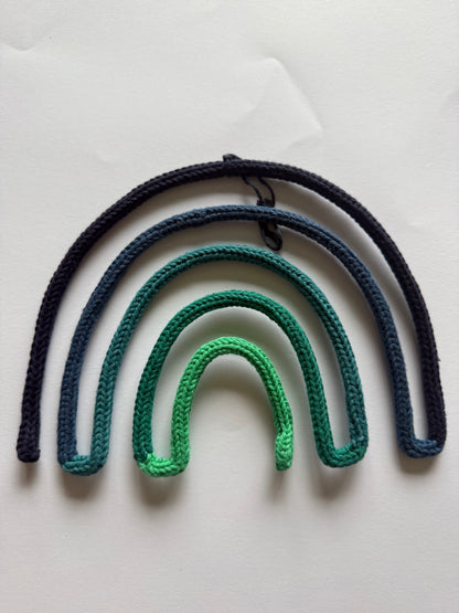 READY TO SHIP Handmade Rainbow Custom Knitted Wire Wall Art - Custom Nursery Decor