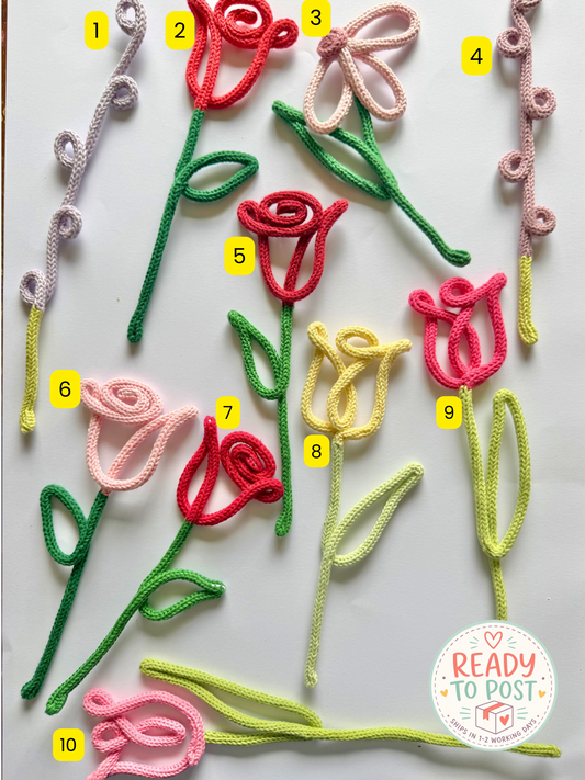 Handmade Wire-Knit Flowers - perfect for 2nd Anniversary Cotton Gift.