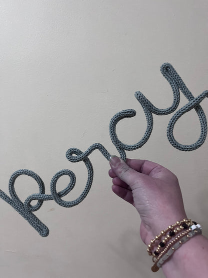 Personalised Knitted Wire Name Sign – Custom Wire Words for Nursery or Home Decor