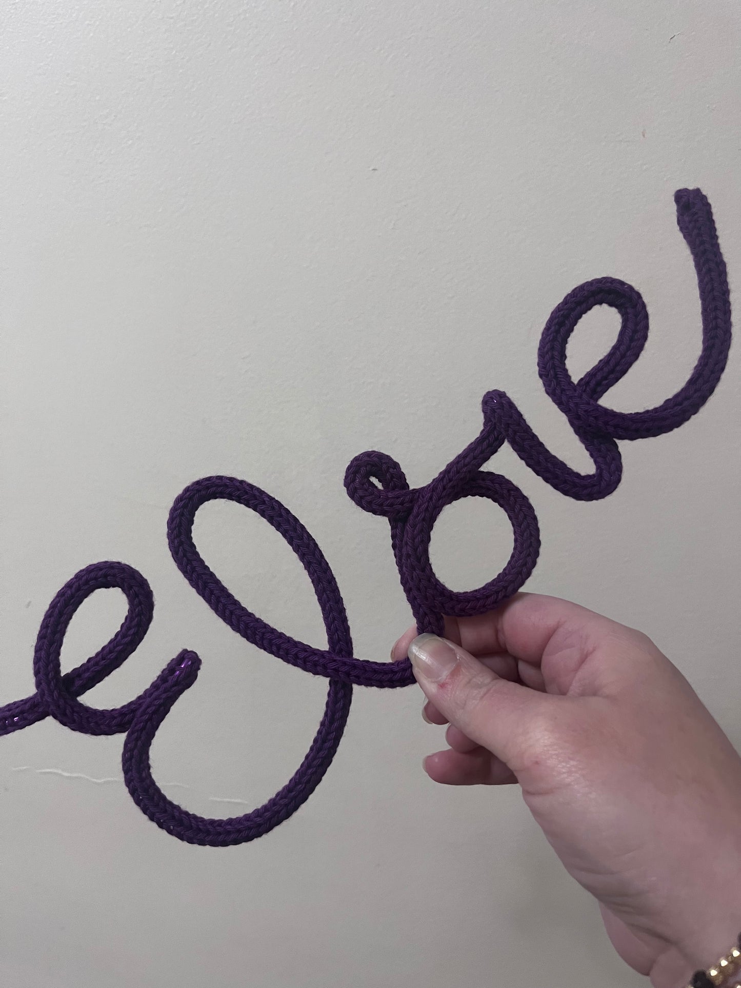 Personalised Knitted Wire Name Sign – Custom Wire Words for Nursery or Home Decor