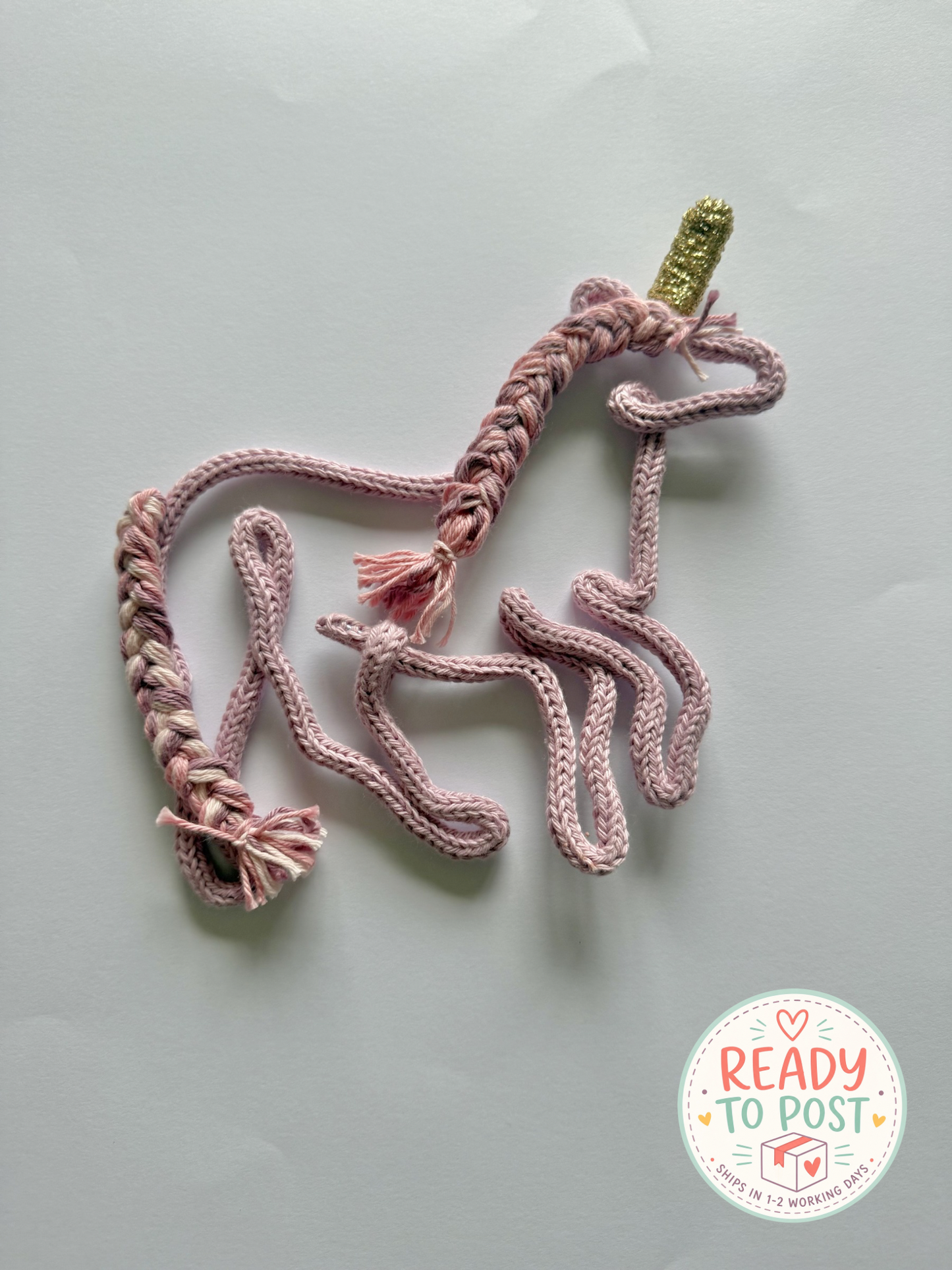 READY TO SHIP Handmade Unicorn Knitted Wire Decor for Nursery & Kid’s Rooms