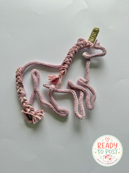 READY TO SHIP Handmade Unicorn Knitted Wire Decor for Nursery & Kid’s Rooms
