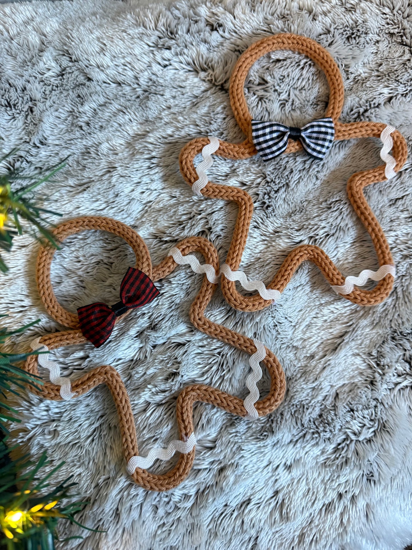 Knitted Wire Gingerbread Man – Handmade Christmas Decoration