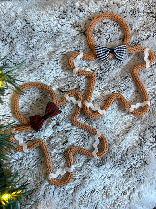 Knitted Wire Gingerbread Man – Handmade Christmas Decoration