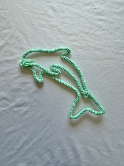 READY TO SHIP Knitted Wire Dolphins | Coastal Nursery Wall Art | Handmade Ocean Decor