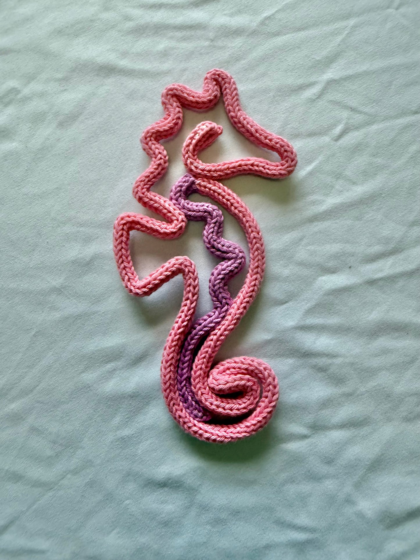 READY TO SHIP Knitted Wire seahorse | Beach Kids Room Decor | Under the Sea Wall Art