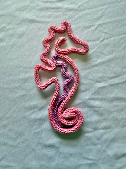 READY TO SHIP Knitted Wire seahorse | Beach Kids Room Decor | Under the Sea Wall Art