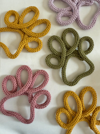 Knitted Wire Paw Print Wall Decor | Handmade Pet Lover Gift | Custom Wire Art