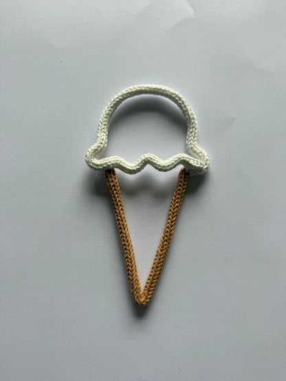 READY TO SHIP Handmade Ice Cream Custom Knitted Wire Art - Summer Theme Kid’s & Nursery Decor