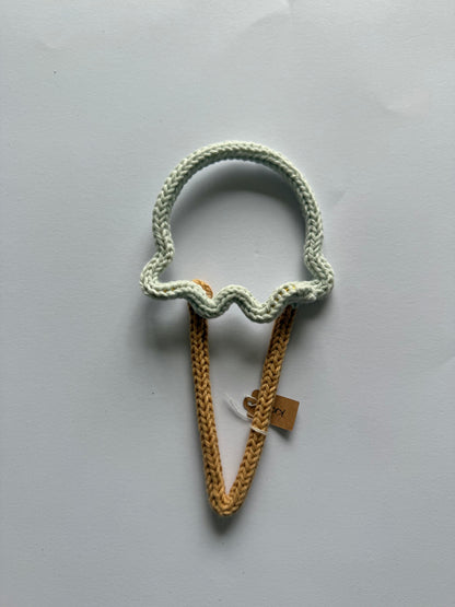 READY TO SHIP Handmade Ice Cream Custom Knitted Wire Art - Summer Theme Kid’s & Nursery Decor