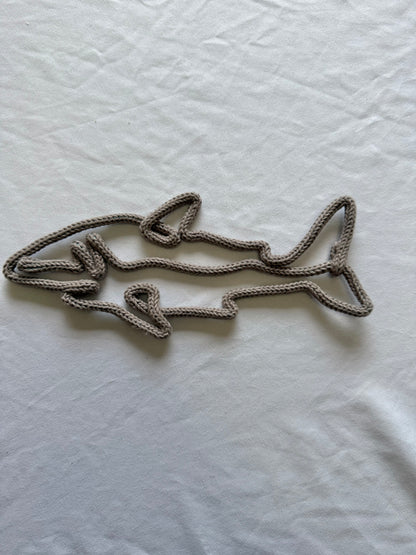 READY TO SHIP Knitted Wire Shark | Ocean Nursery Wall Decor | Handmade Sea Animal Art