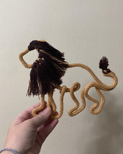 Handmade Lion Knitted Wire Wall Decor - Safari Theme Kid’s Nursery Decor