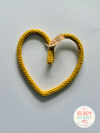 READY TO SHIP Handmade Personalised Heart Custom Knitted Wire Wall Art - Kids & Nursery Decor
