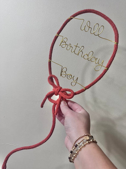 Custom Handmade Knitted Wire Balloon - Celebration Keepsake Baby Gift