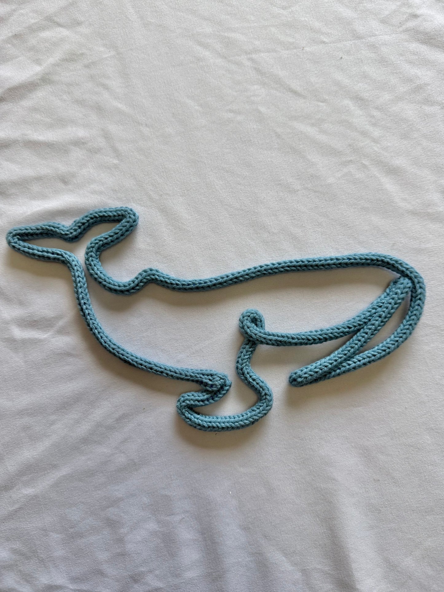 READY TO SHIP Knitted Wire Blue Whale | Nautical Nursery Decor | Handmade Ocean Wall Art