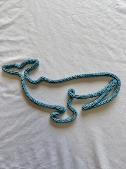 READY TO SHIP Knitted Wire Blue Whale | Nautical Nursery Decor | Handmade Ocean Wall Art