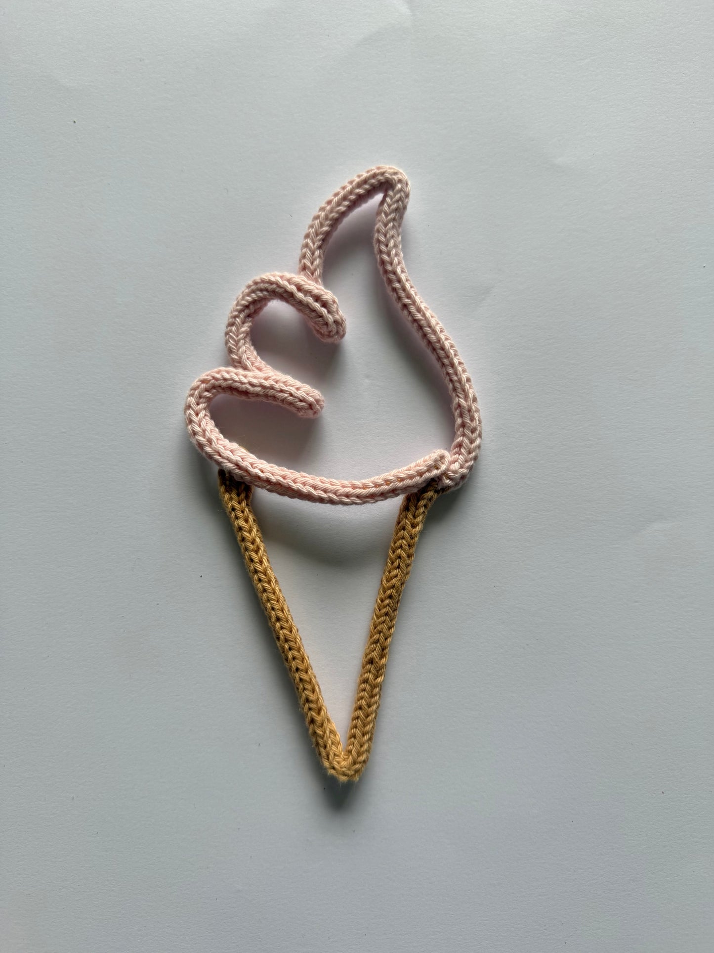 READY TO SHIP Handmade Ice Cream Custom Knitted Wire Art - Summer Theme Kid’s & Nursery Decor