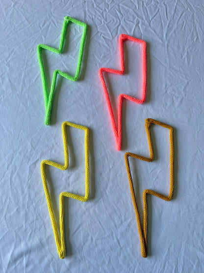 READY TO SHIP Knitted Wire Lightning Bolt – Handmade Wall Decor