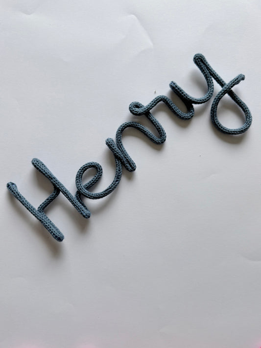 Ready to Ship HENRY Knitted Wire Name Kids Room/ Nursery Wall Decor
