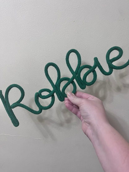 Personalised Knitted Wire Name Sign – Custom Wire Words for Nursery or Home Decor