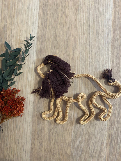 Handmade Lion Knitted Wire Wall Decor - Safari Theme Kid’s Nursery Decor