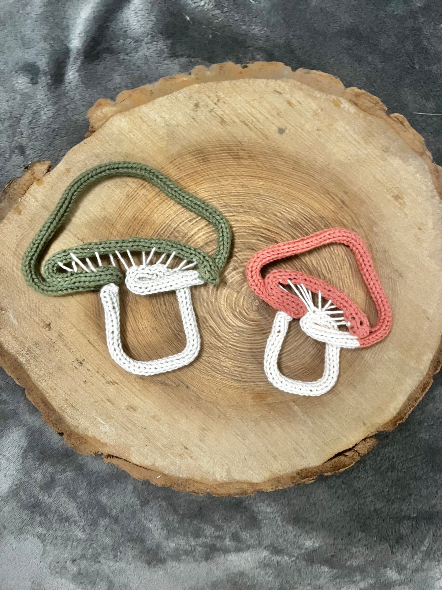 Handmade Mushroom Knitted Wire Wall Decor - Woodland Theme Kids Decor