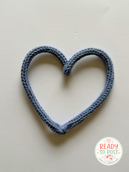 READY TO SHIP Handmade Personalised Heart Custom Knitted Wire Wall Art - Kids & Nursery Decor