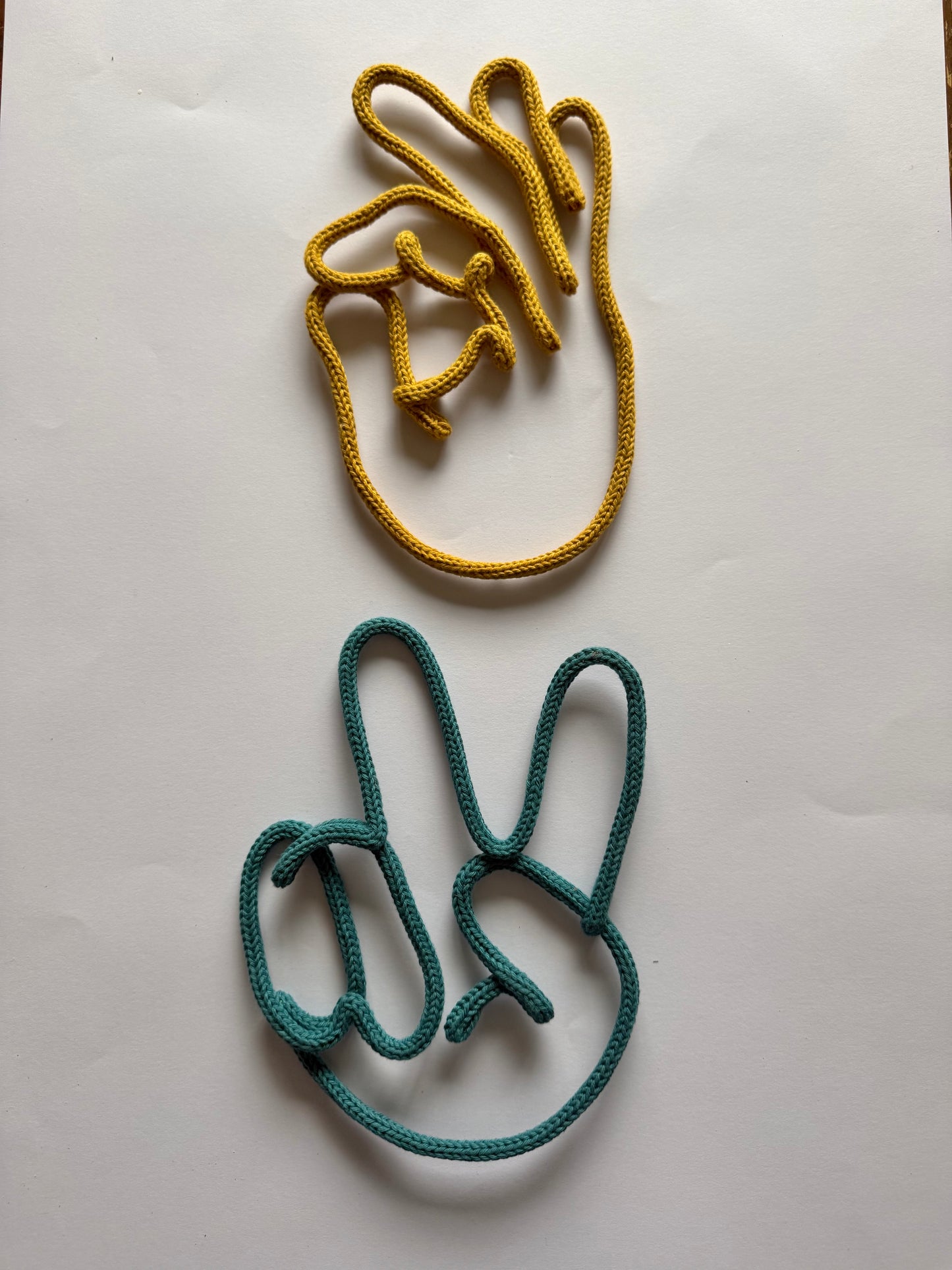 READY TO SHIP Hand Gestures Knitted Wire Wall Art