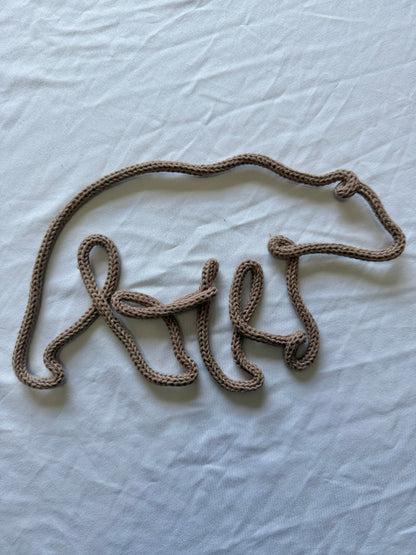 READY TO SHIP Handmade Knitted Wire Bear Wall Art - Safari and Woodland Nursery Decor