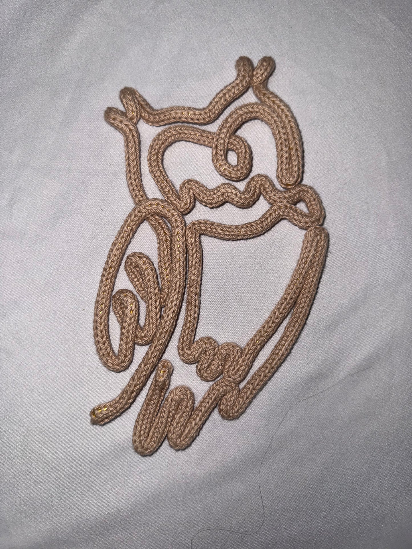 READY TO SHIP Handmade Owl Knitted Wire Wall Art - Woodland Theme Nursery Decor