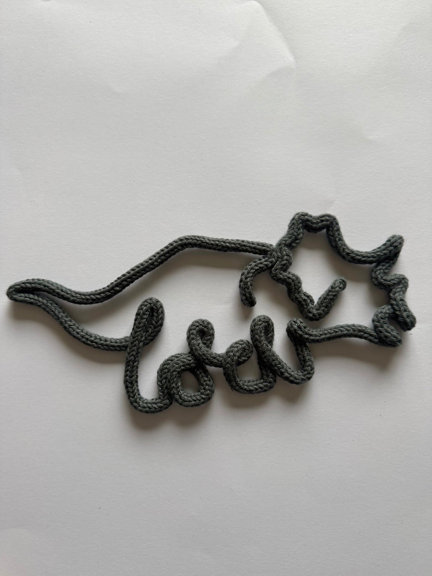 READY TO SHIP Handmade Dinosaur/Knitted Wire Wall Art - Dinosaur Theme Kid’s Decor
