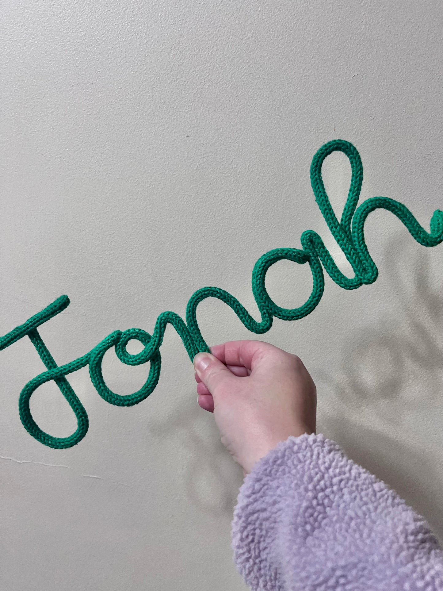 Personalised Knitted Wire Name Sign – Custom Wire Words for Nursery or Home Decor