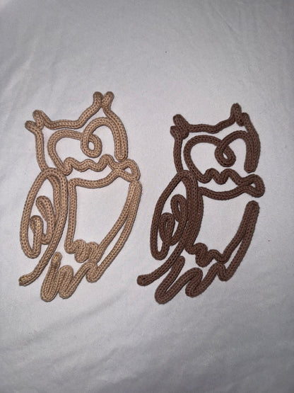 READY TO SHIP Handmade Owl Knitted Wire Wall Art - Woodland Theme Nursery Decor