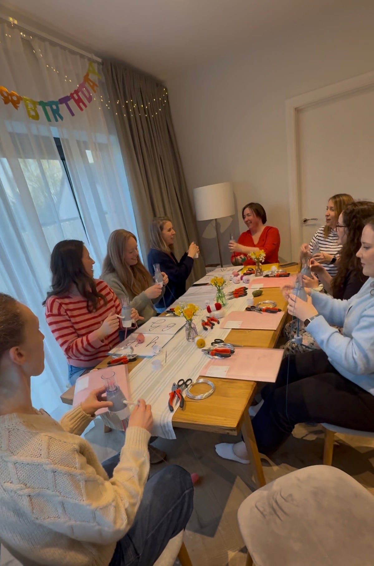 Knitted wire craft workshop with a choice of yarn colours in Lisburn
