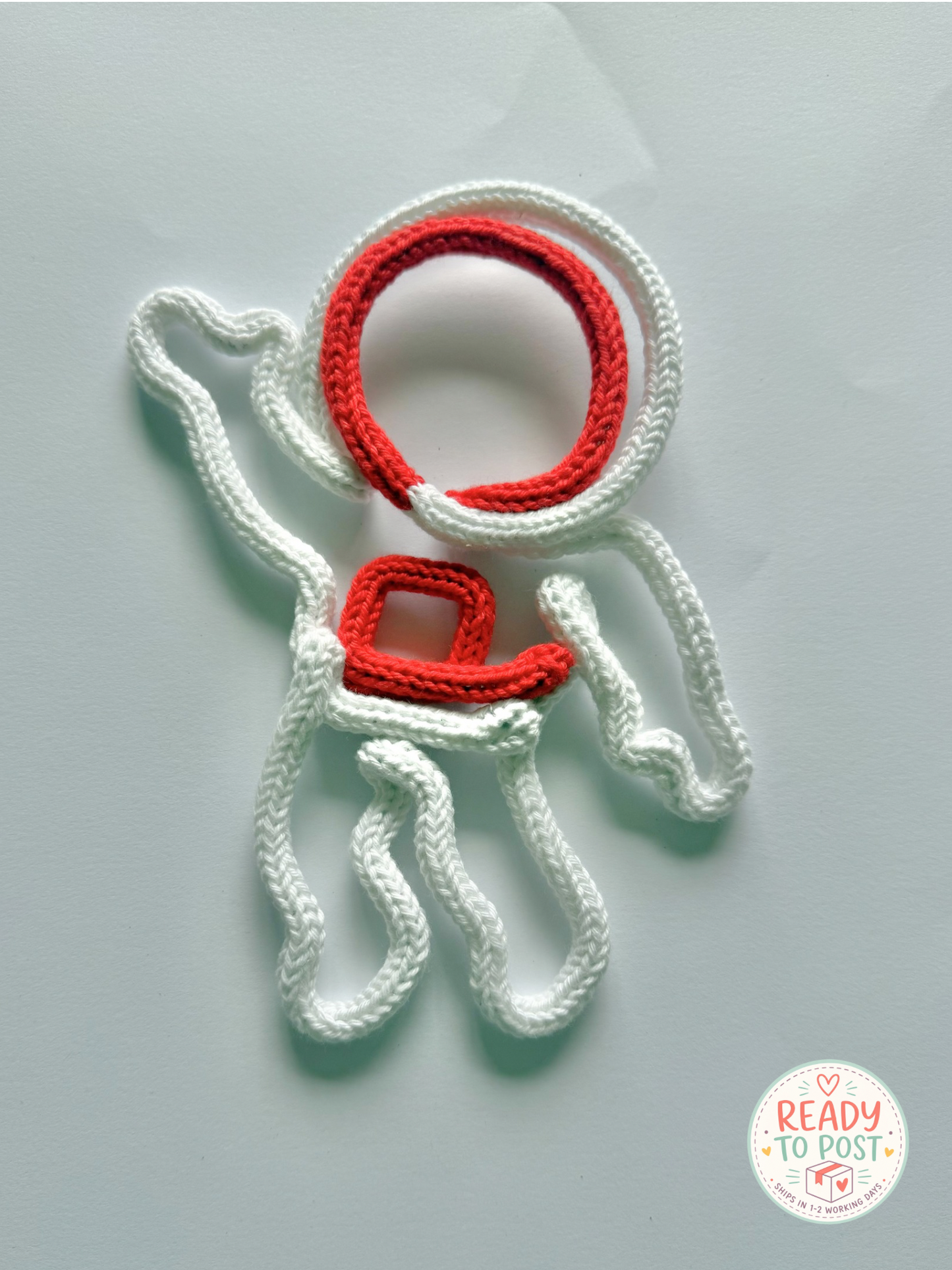 READY TO SHIP Handmade Knitted Wire Rocket Wall Art - Space Themed Decor for Kids