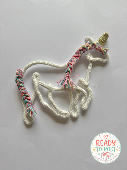 READY TO SHIP Handmade Unicorn Knitted Wire Decor for Nursery & Kid’s Rooms