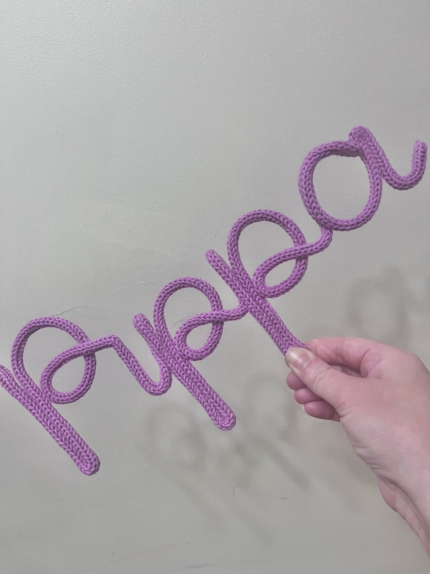 Personalised Knitted Wire Name Sign – Custom Wire Words for Nursery or Home Decor