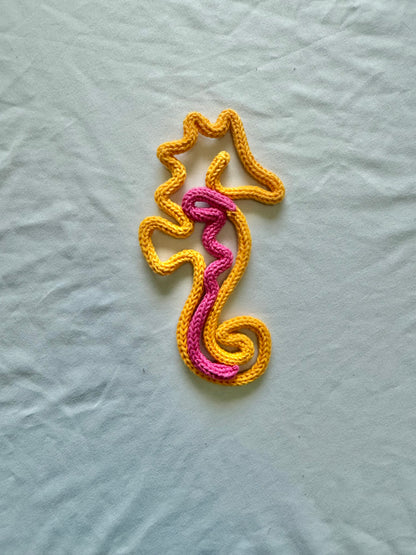 READY TO SHIP Knitted Wire seahorse | Beach Kids Room Decor | Under the Sea Wall Art