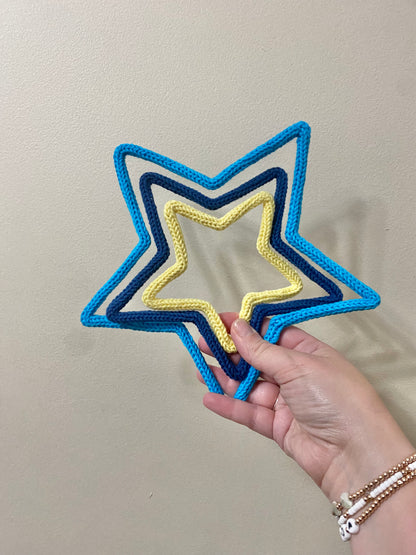 Handmade Personalised Knitted Wire Star Wall Art - kid & Nursery Decor